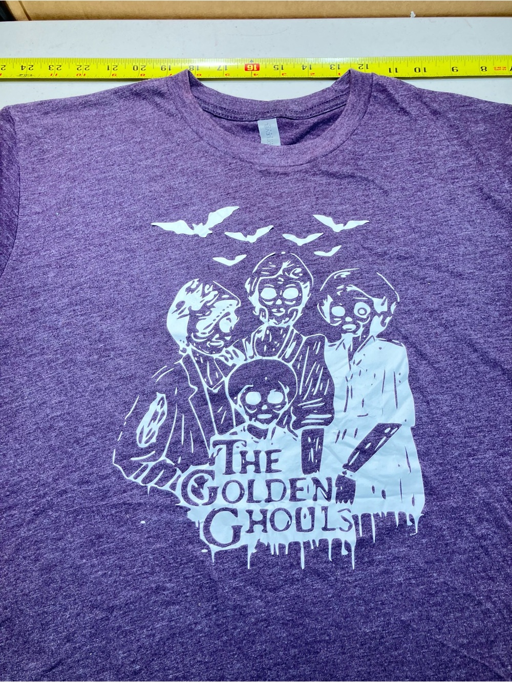 The Golden Ghouls Halloween Shirt Purple Graphic Tee Medium